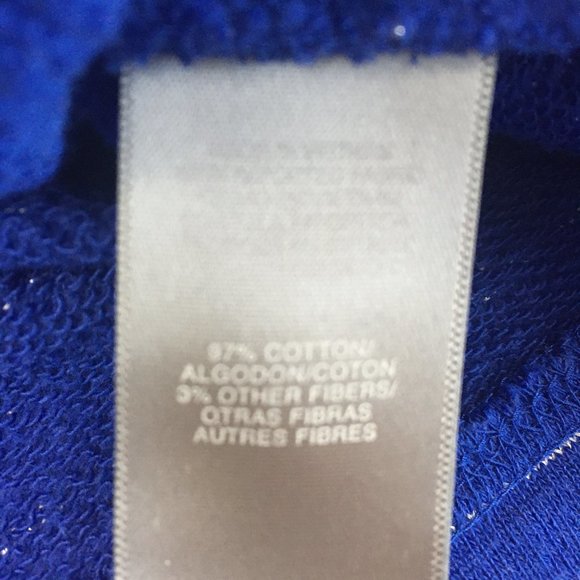 VTG Liz Claiborne Hoodie Blue Silver Metallic Striped Full Zip Women's M - Picture 8 of 13